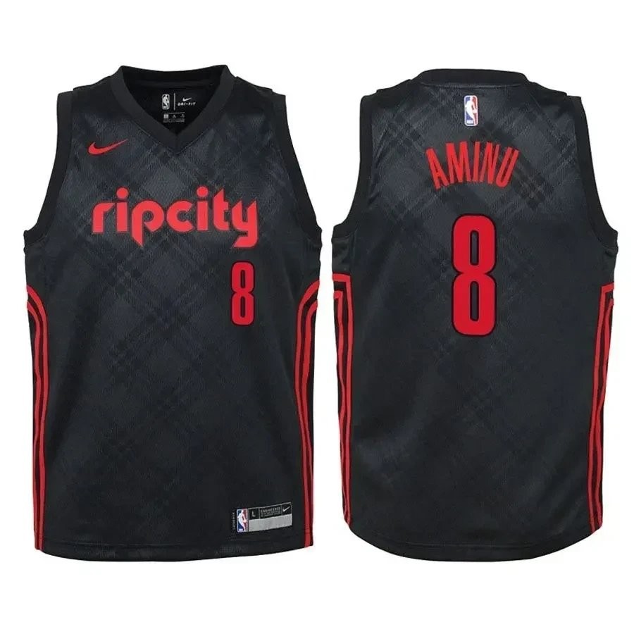 Youth Blazers Al-Farouq Aminu #8 City Edition Black Jersey S-3XL