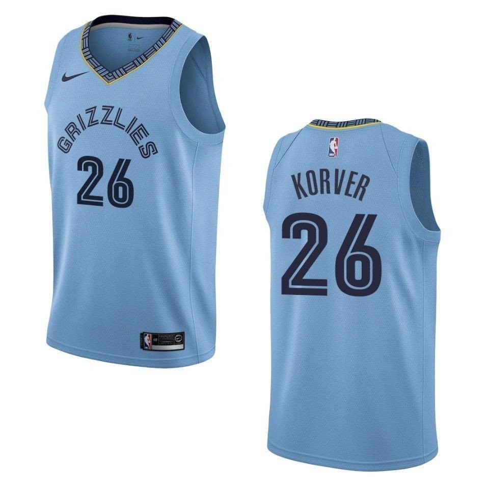Men's Memphis Grizzlies 26 Kyle Korver Statement Swingman Jersey Blue