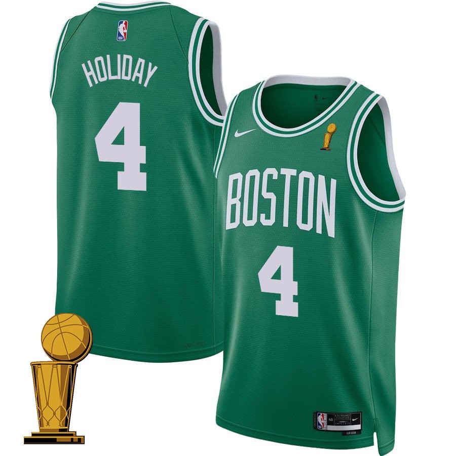 Jrue Holiday 4 Boston Celtics 2024 Finals Champions Jersey Icon Edition Kelly Green