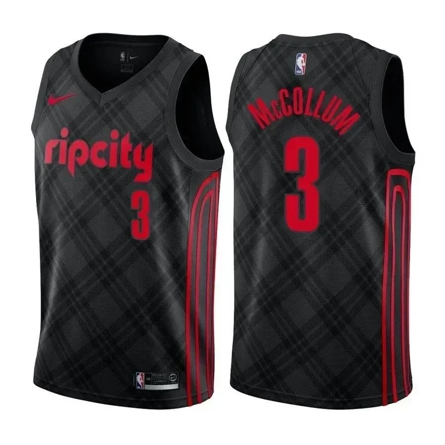 Blazers Male C.j. Mccollum 3 City Edition Black Jersey