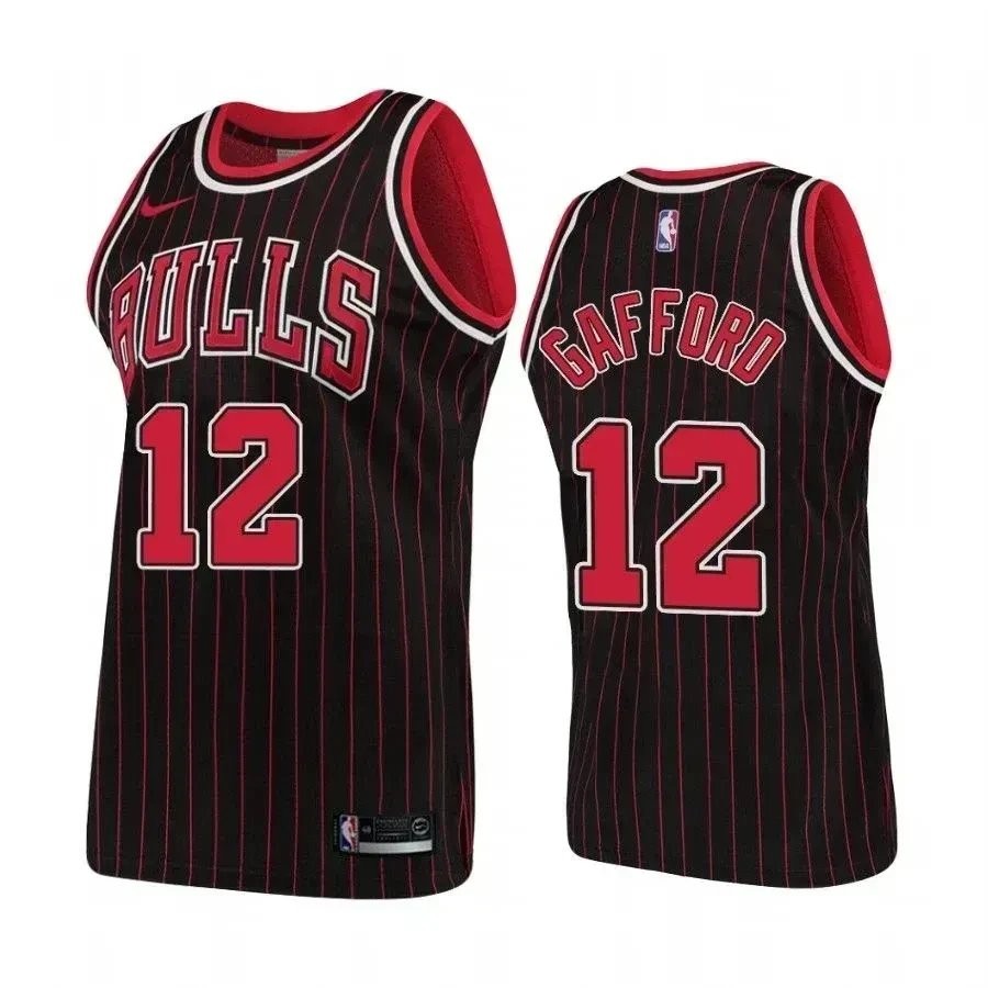 Men's Chicago Bulls 12 Daniel Gafford Hardwood Classics Black Jersey