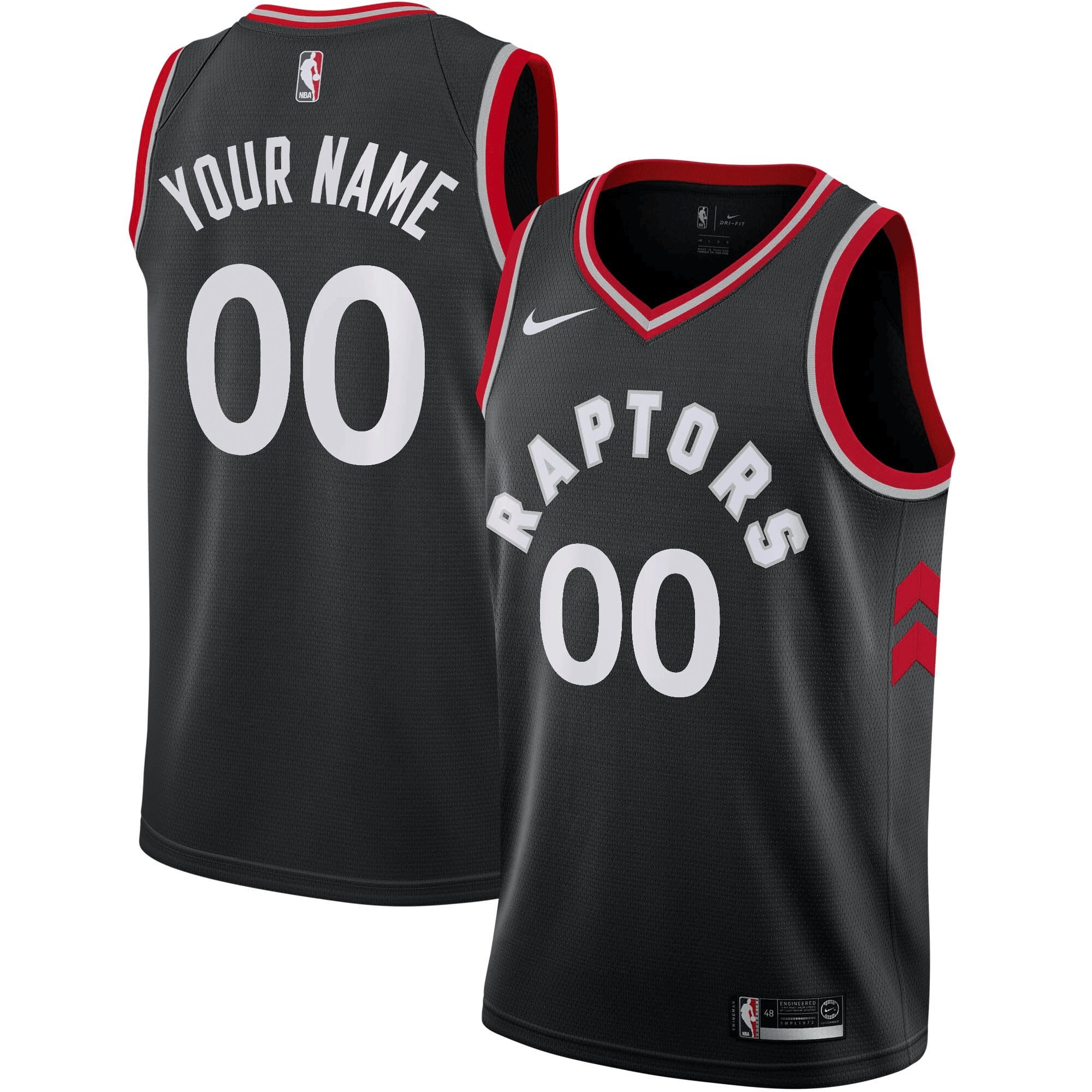 Toronto Raptors Custom Swingman Jersey Black - Statement Edition Jersey