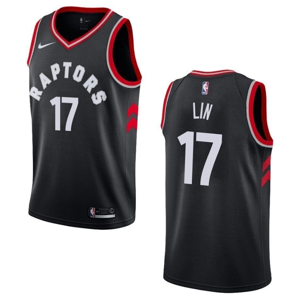 Men's Toronto Raptors Jeremy Lin #17 Statement Swingman Jersey Black