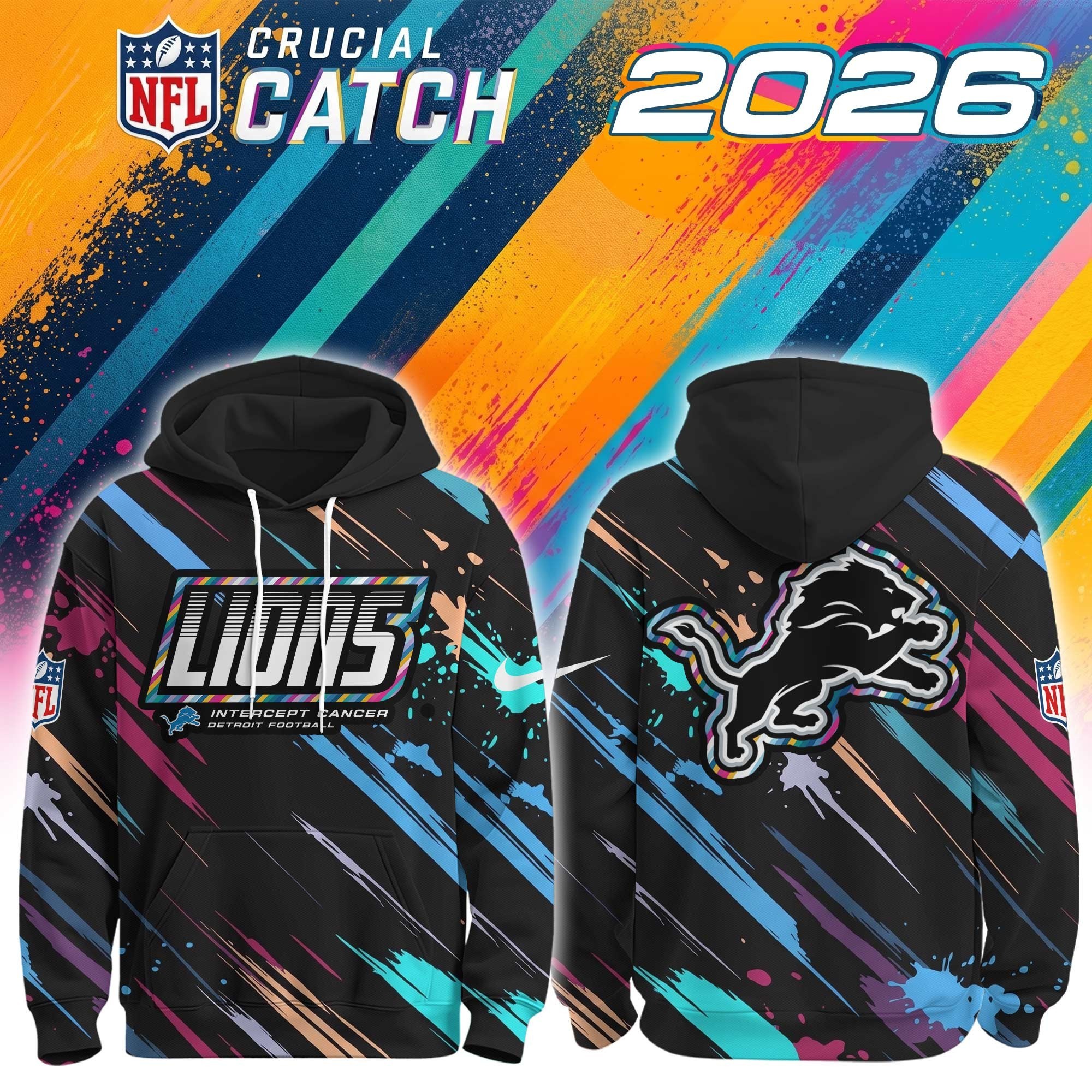 Musemora - Unisex Detroit Lions Hoodie - Game Day Football