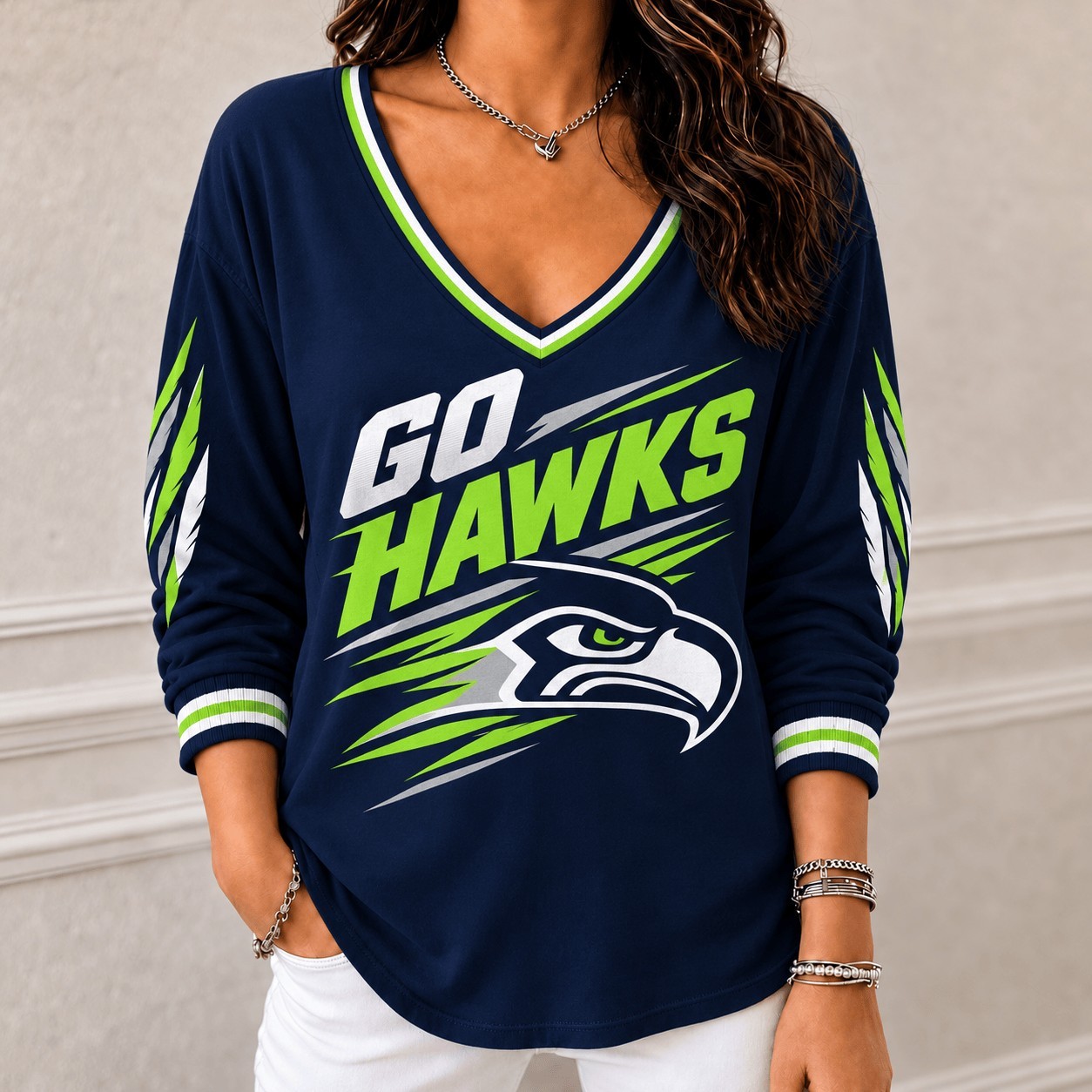 Musemora - Unisex Seattle Seahawks Long Sleeve Shirt - Football