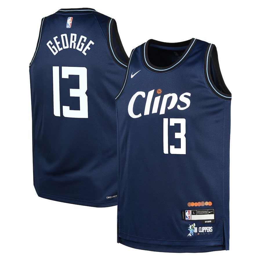 Paul George 13 LA Clippers 2023/24 City Edition Swingman Youth Jersey Navy - S-XXL