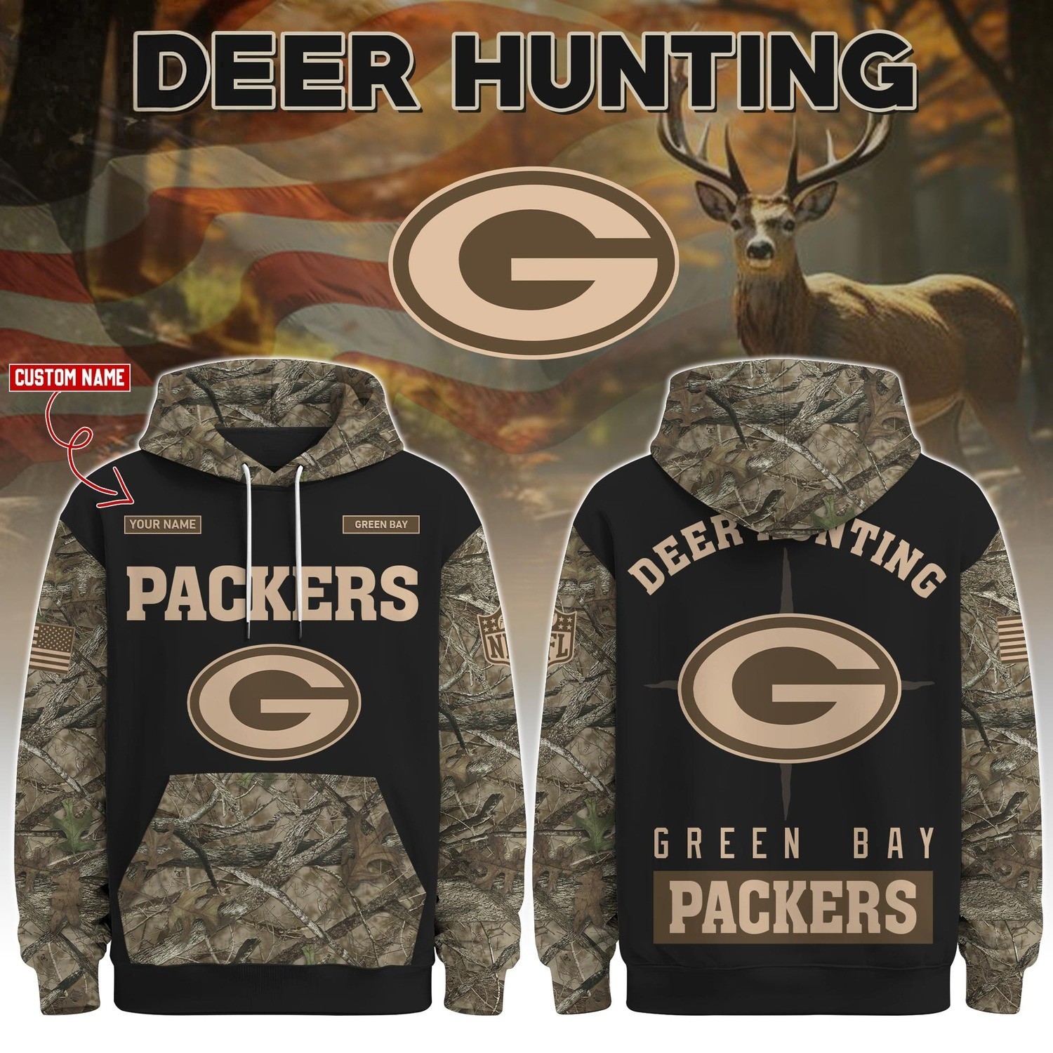 Musemora - Unisex Green Bay Packers Sweatshirt - Game Day