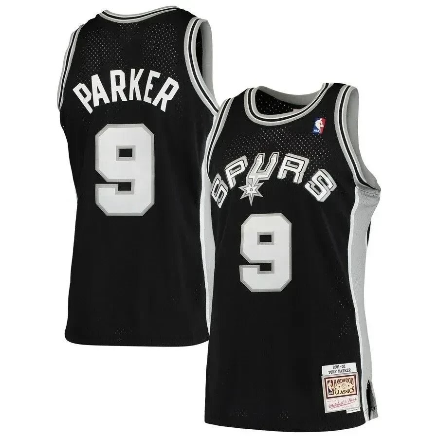 Tony Parker 9 San Antonio Spurs Mitchell & Ness 2001-02 Hardwood Classics Swingman Jersey Black