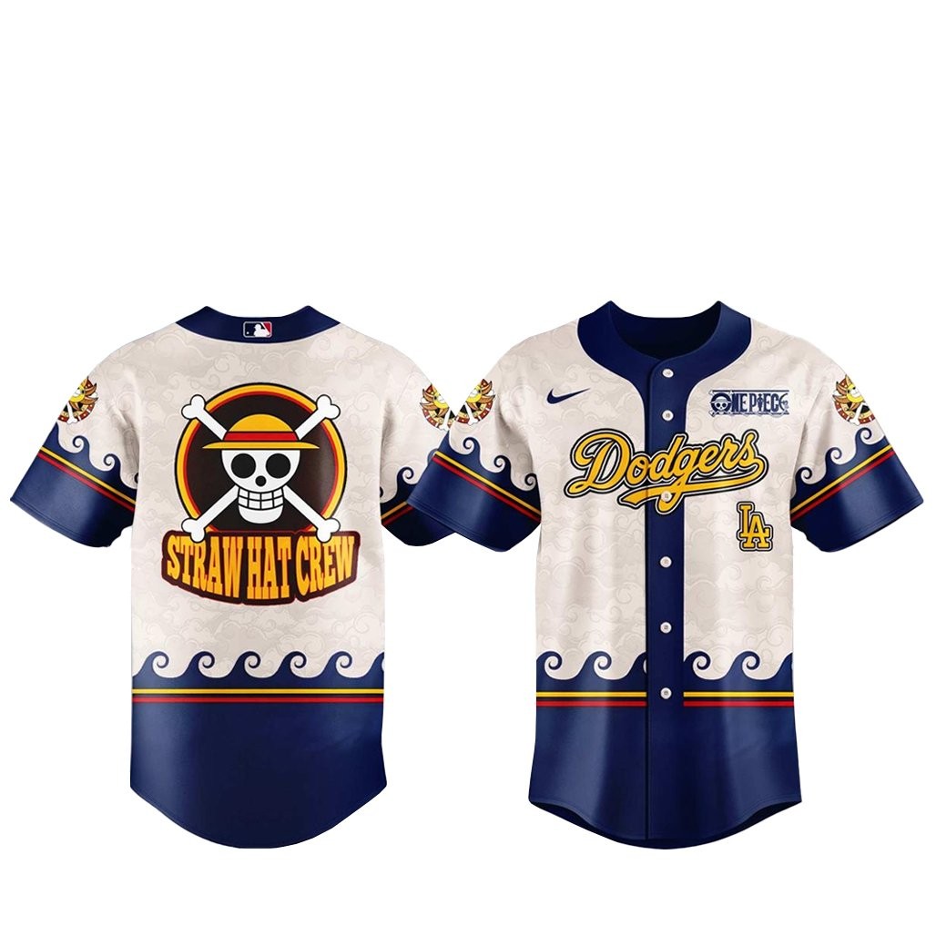 Los Angeles Dodgers x One Piece Night 2026 Straw Hat Crew Baseball Jersey
