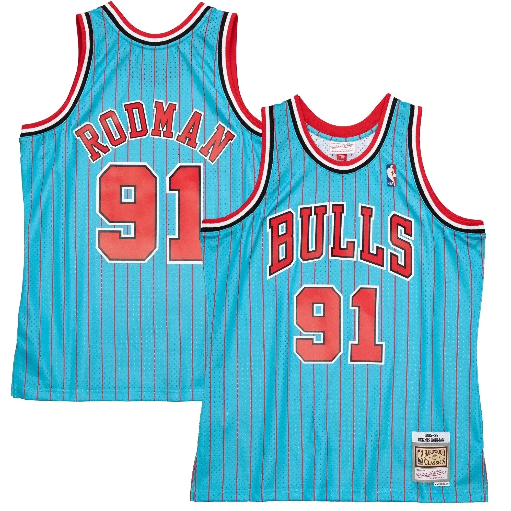 Dennis Rodman Chicago Bulls Mitchell & Ness 1995-96 Hardwood Classics Reload 2.0 Swingman Jersey Blue