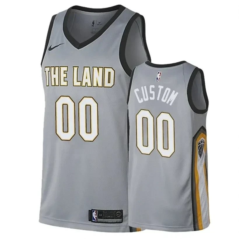 Men's Cavaliers Custom City Gray Basketball Jersey S-3XL Multicolor