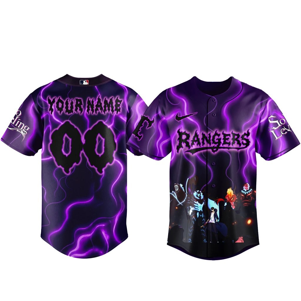 Custom Name Texas Rangers x Solo Leveling Night 2026 Baseball Jersey