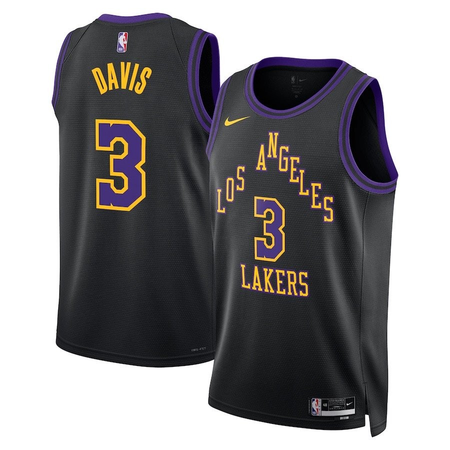 Anthony Davis 3 Los Angeles Lakers 2023/24 City Edition Swingman Jersey Black Multicolor