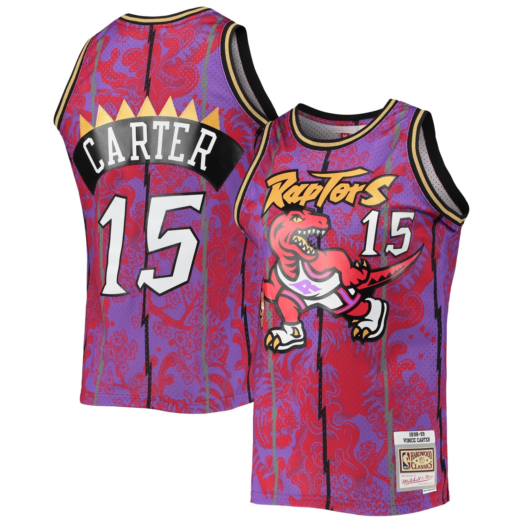 Men's Mitchell & Ness Vince Carter Purple Toronto Raptors 1998/99 Hardwood Classics Swingman Jersey