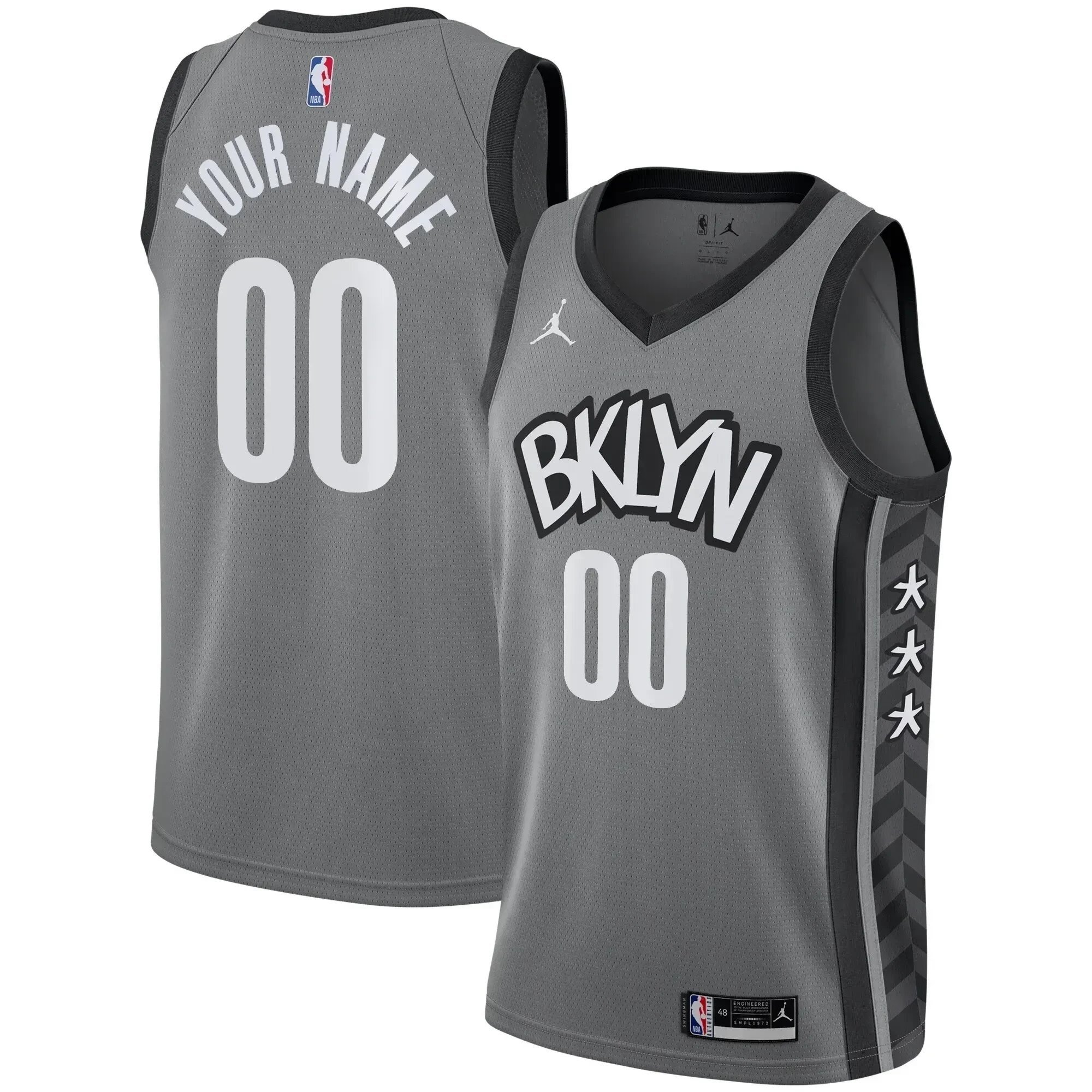 Brooklyn Nets Swingman Custom Jersey Statement Edition Gray Unisex