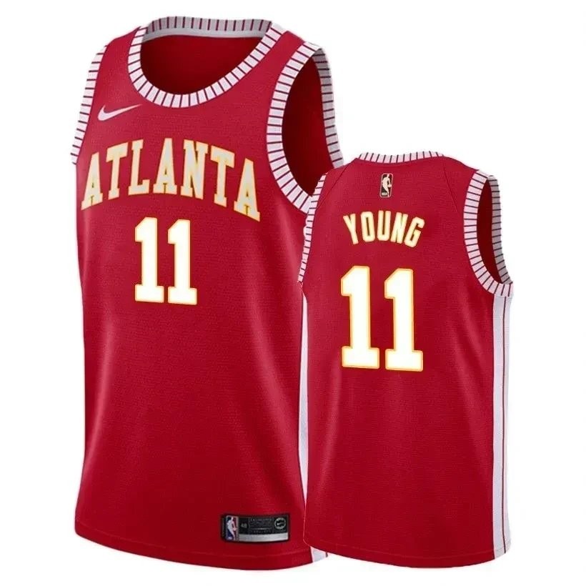 Men's Trae Young #11 Classic Red Hawks Basketball Jersey