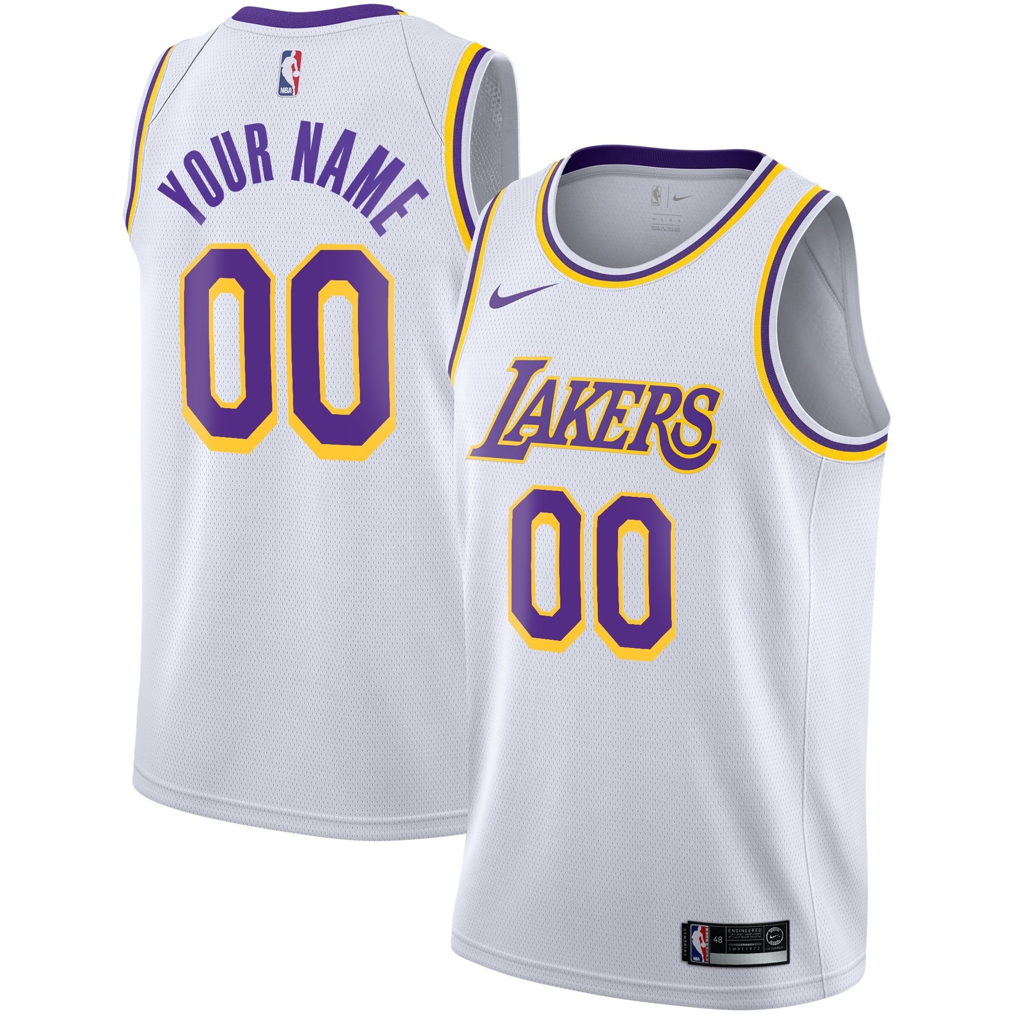 Los Angeles Lakers Association Swingman Custom Youth Jersey - Multicolor Unisex