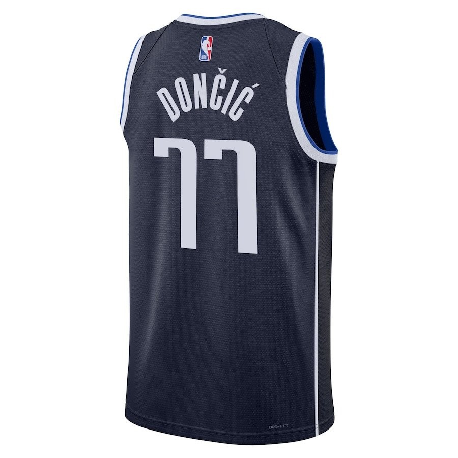 Luka Doncic 77 Dallas Mavericks Unisex Swingman Jersey Statement Edition Navy - Image 3