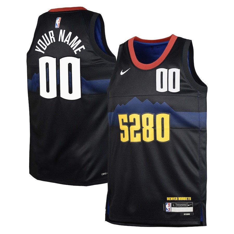 Denver Nuggets 2023/24 City Edition Swingman Custom Youth Jersey Black - Unisex