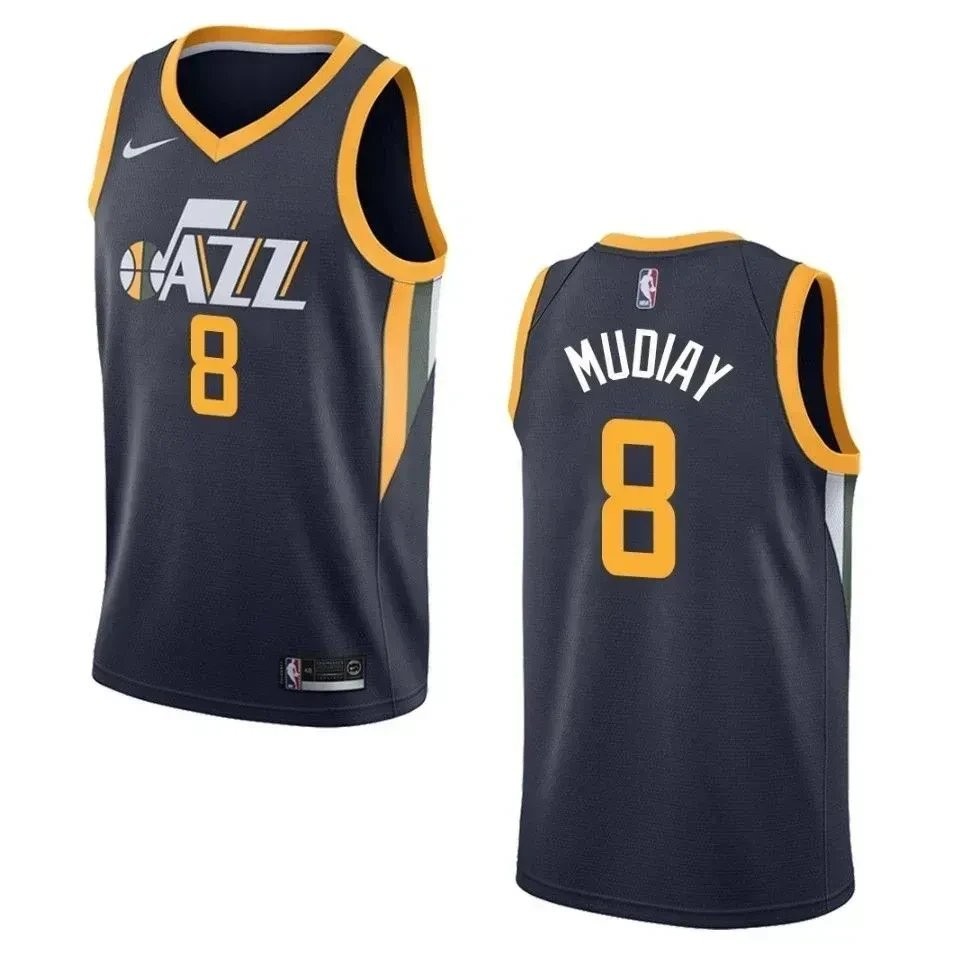 Men's Utah Jazz 8 Emmanuel Mudiay Icon Swingman Jersey - Navy