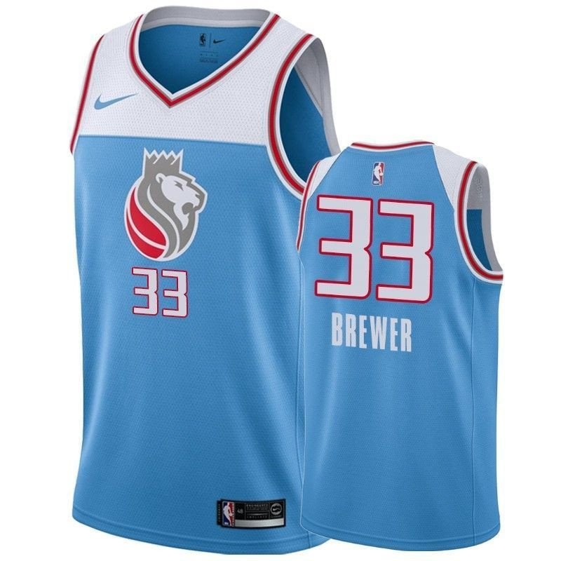 Men's Corey Brewer 33 City Blue NBA Basketball Jersey - Multicolor