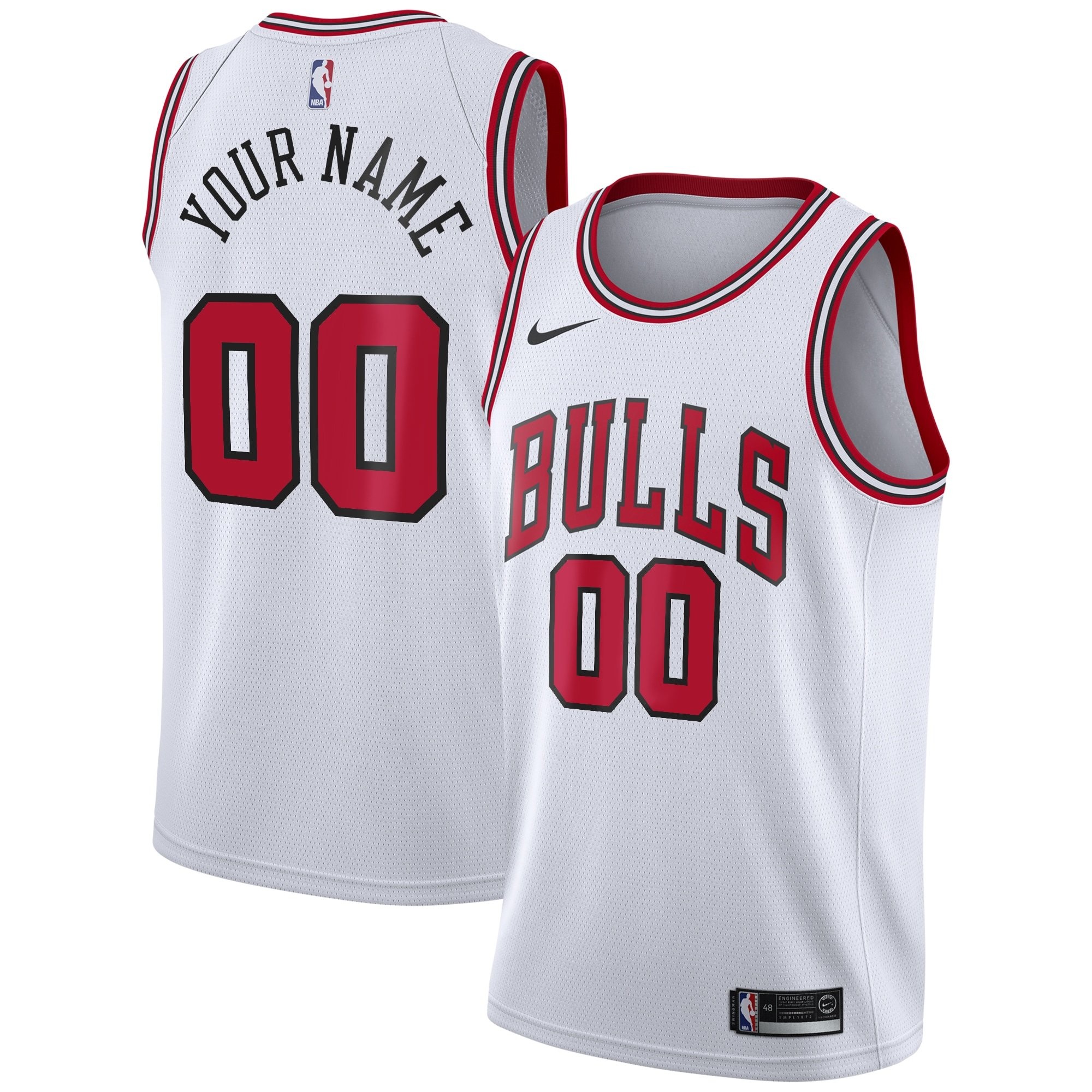 Chicago Bulls Association Swingman Custom Youth Jersey - Multicolor Unisex