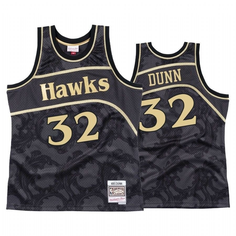 Men's Kris Dunn 32 Atlanta Hawks Black Toile Jersey