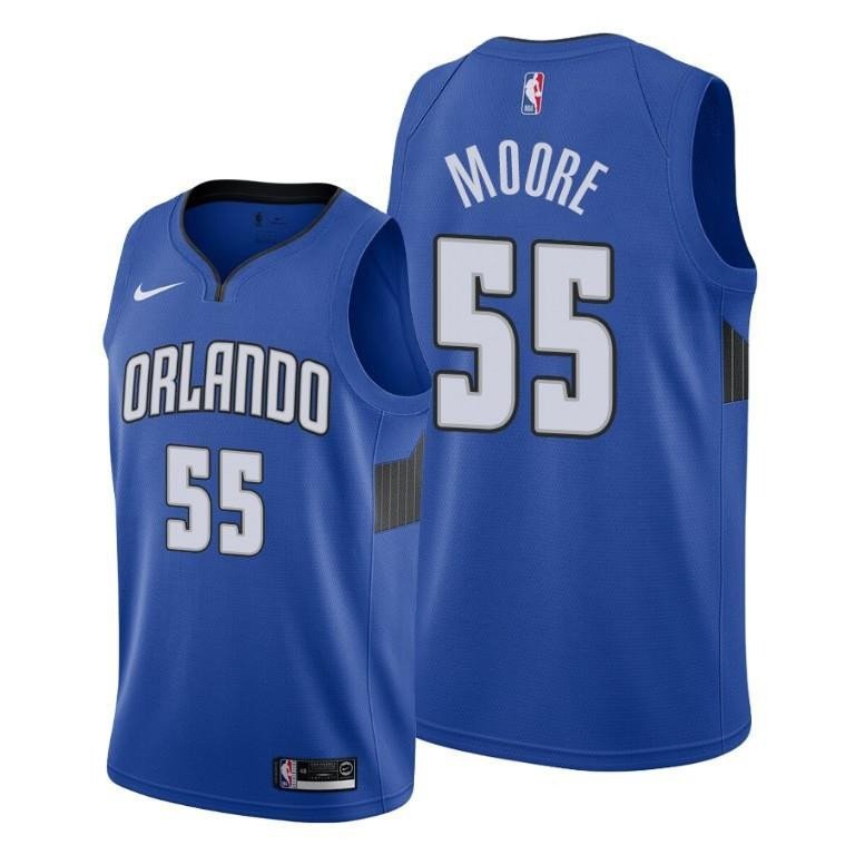 E'Twaun Moore Orlando Magic Blue Statement Edition Jersey 55 - Men Jersey
