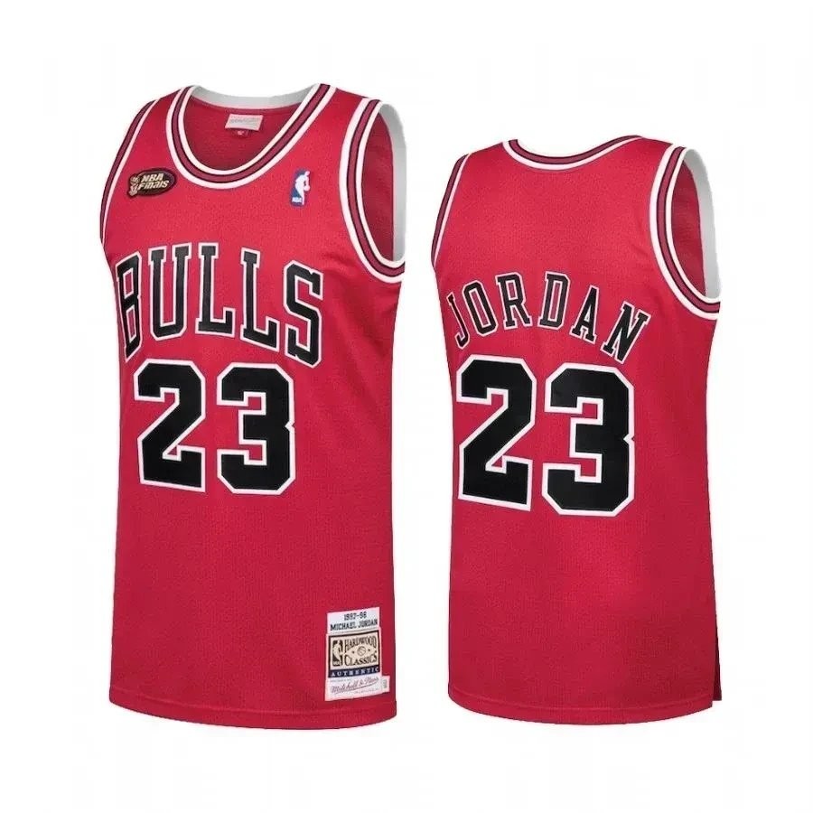 Men's Chicago Bulls Michael Jordan #23 Red Hardwood Classics Basketball Jersey
