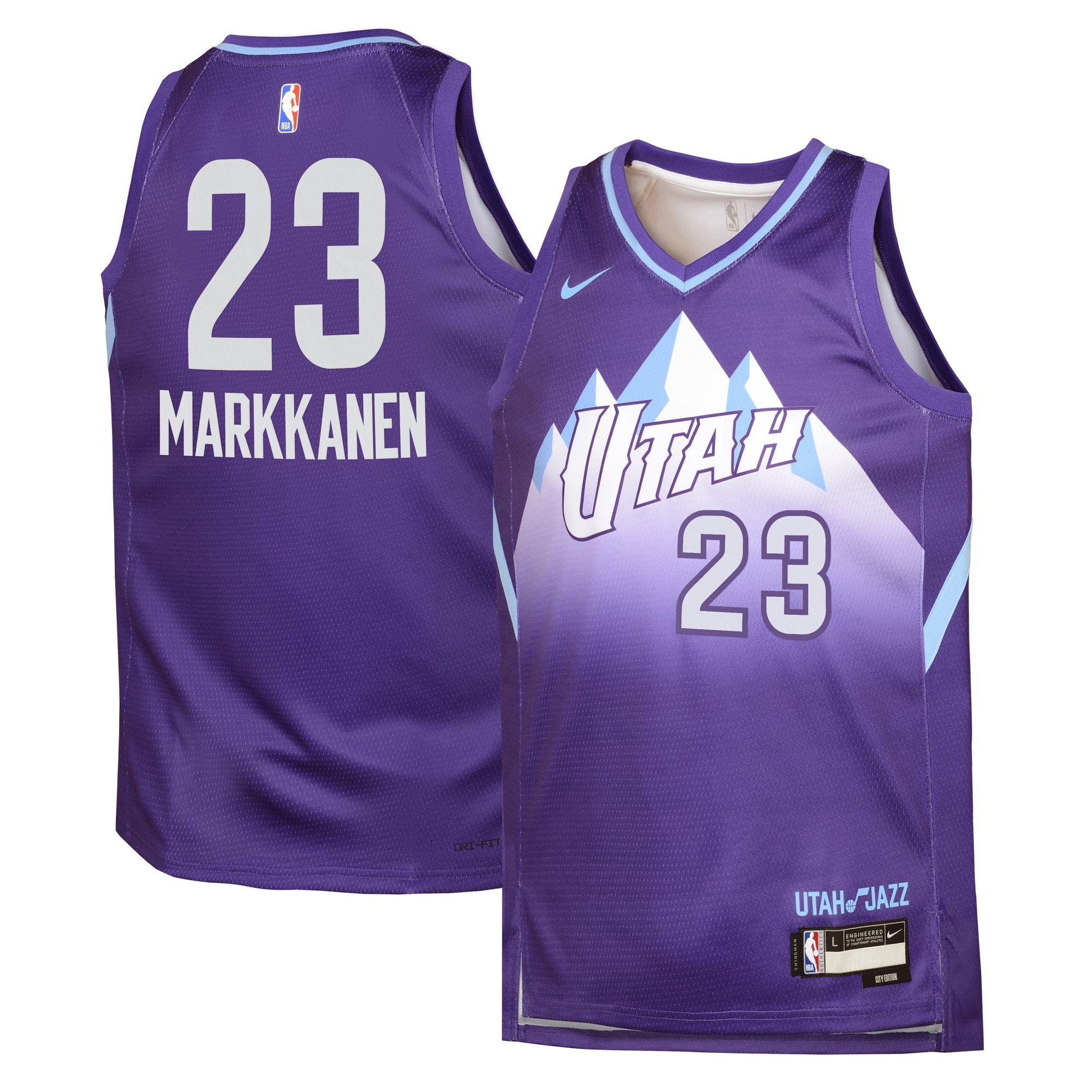 Utah Jazz City Edition Swingman Jersey 2024 Purple Lauri Markkanen Youth