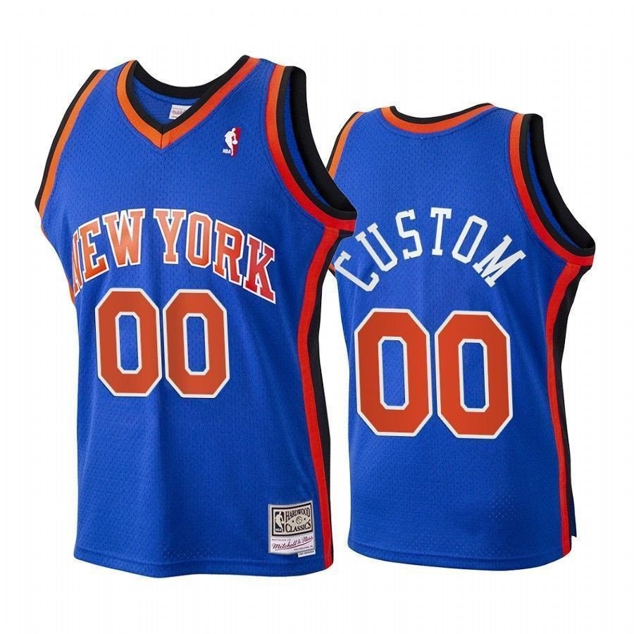 Youth Custom New York Knicks Hardwood Classics Jersey Blue Multicolor Unisex