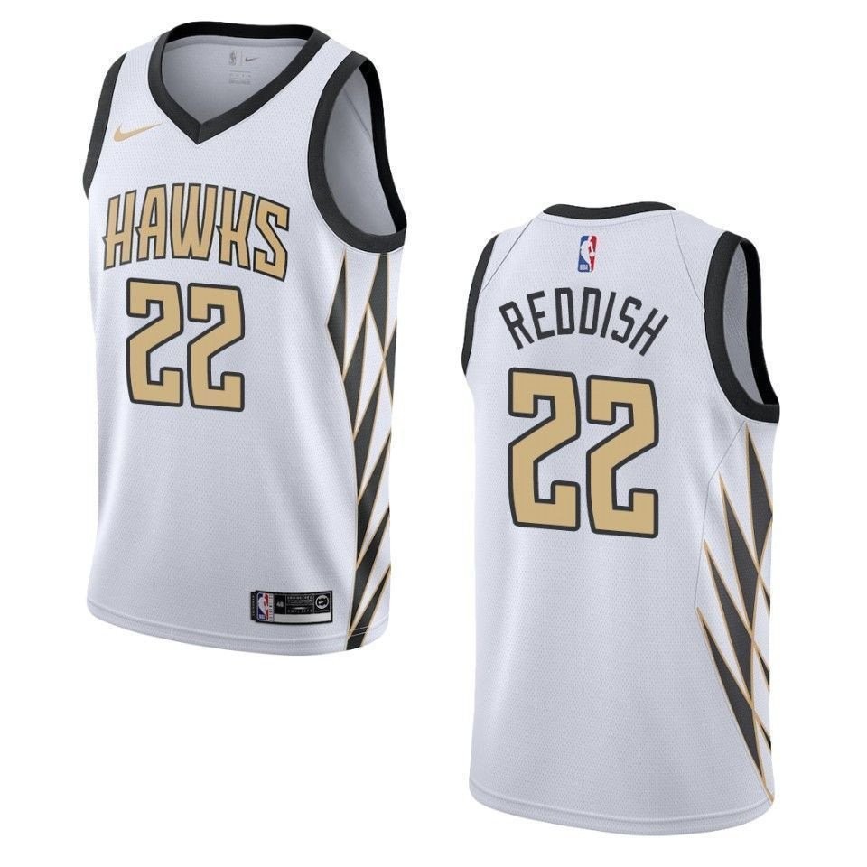Men's Atlanta Hawks 22 Cam Reddish City Swingman Jersey - White