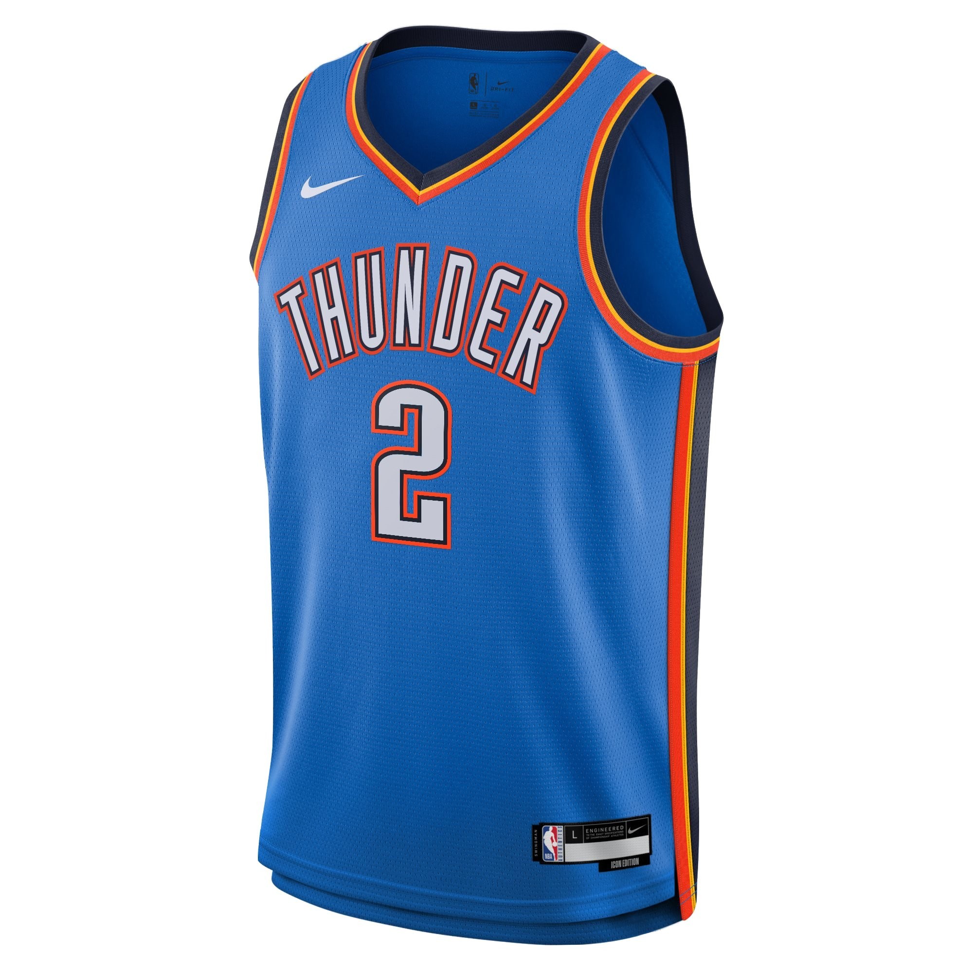 Oklahoma City Thunder Icon Edition Swingman Jersey Blue Shai Gilgeous-Alexander Youth - Image 2