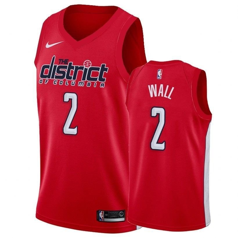Men's Wizards John Wall 2 Earned Edition Red Basketball Jersey