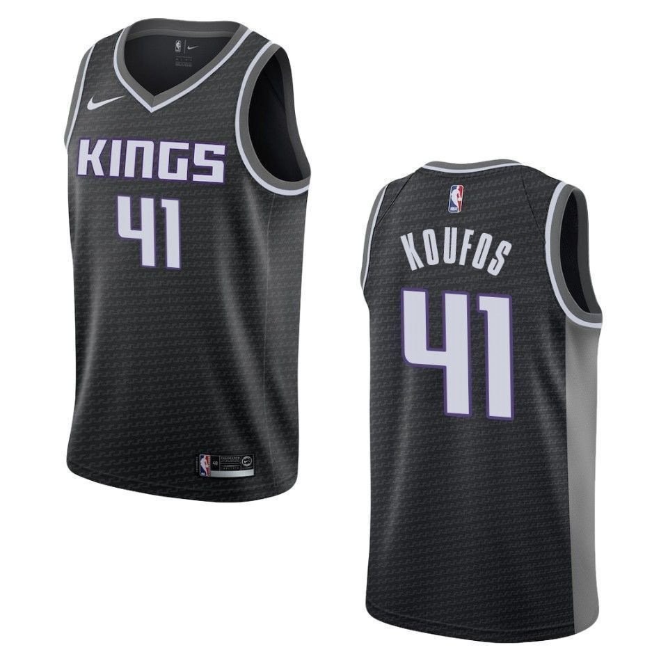 Men's Sacramento Kings 41 Kosta Koufos Statement Swingman Jersey Black