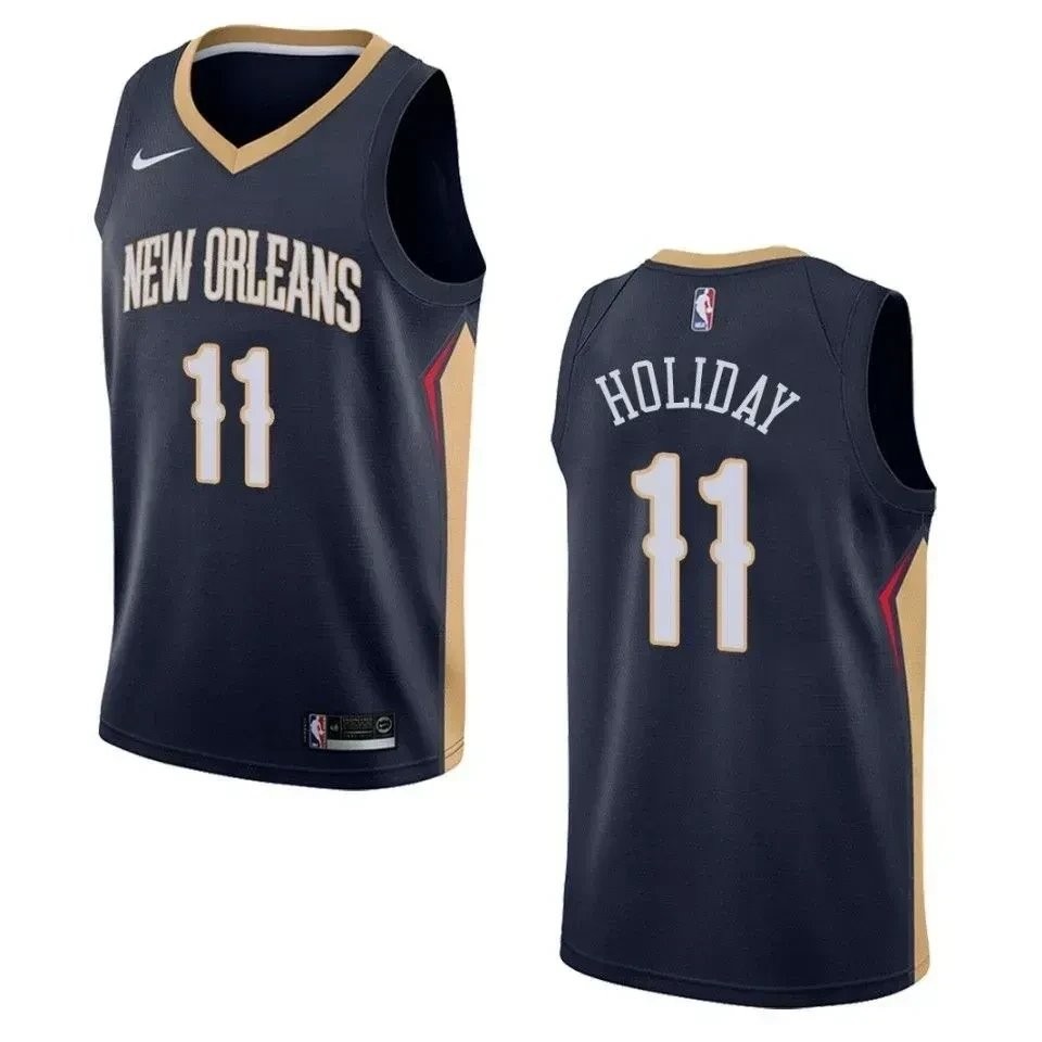 Men's New Orleans Pelicans Jrue Holiday #11 Icon Swingman Jersey Navy