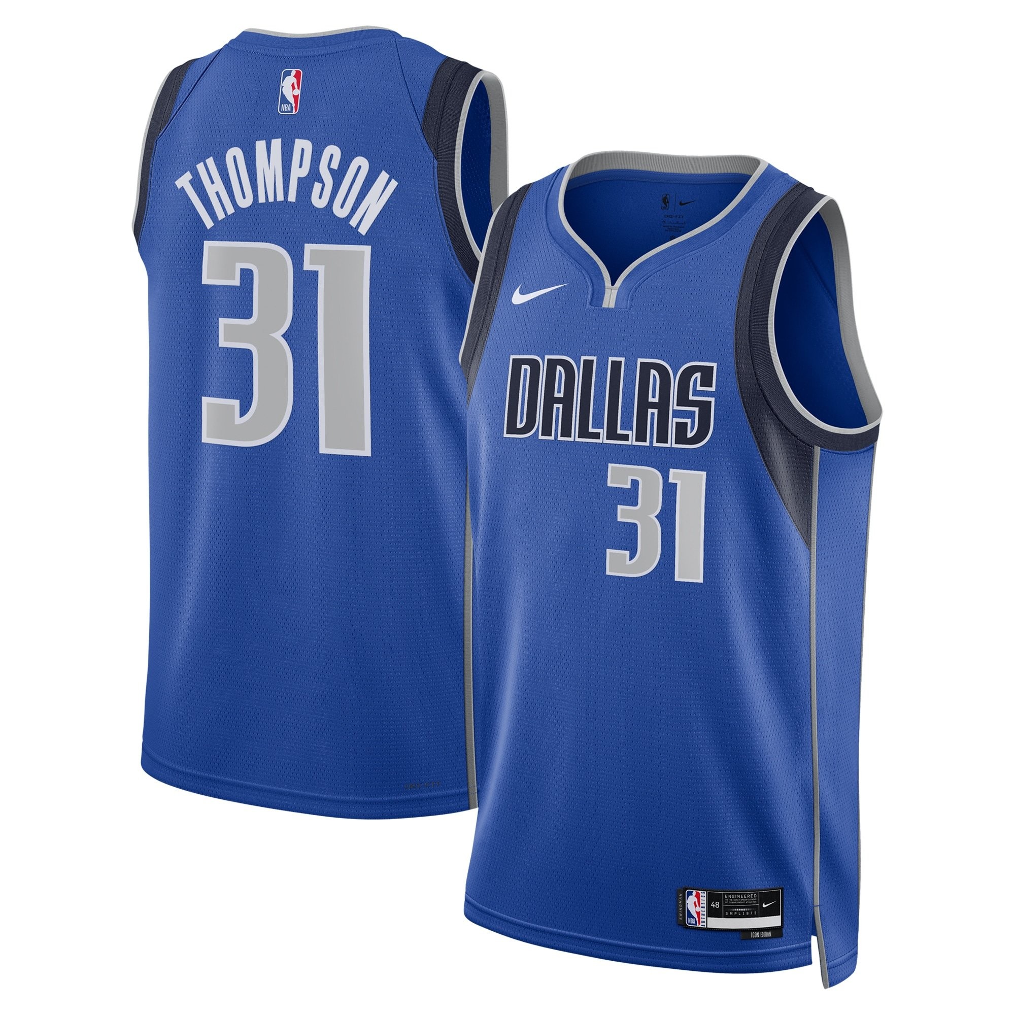 Dallas Mavericks Icon Edition Swingman Jersey Blue Klay Thompson Unisex