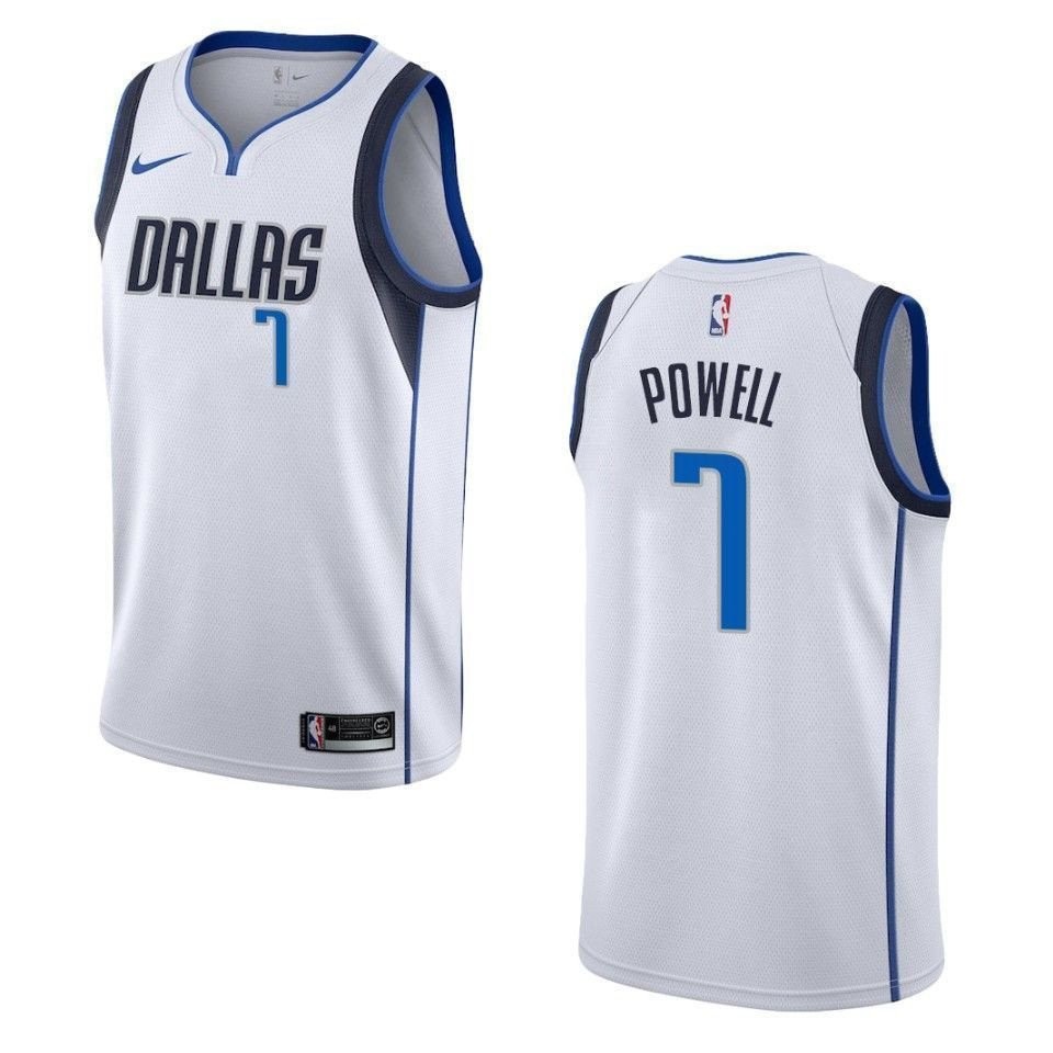Men's Dallas Mavericks Dwight Powell #7 Association Swingman Jersey White