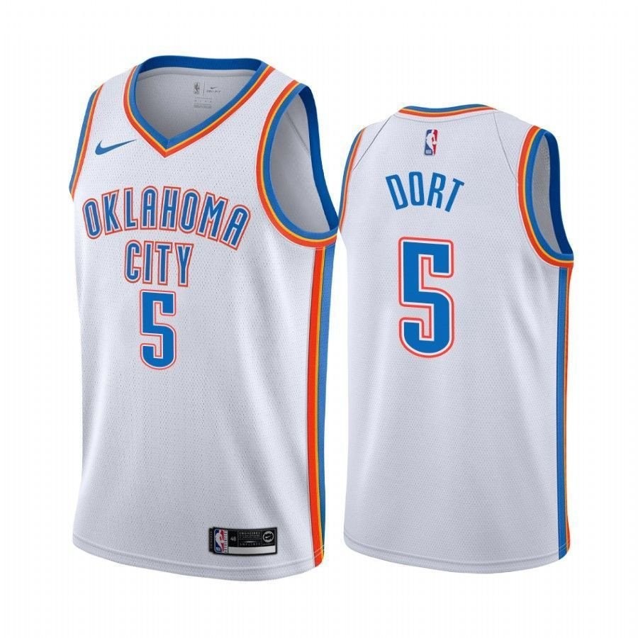 Men's Luguentz Dort Oklahoma City Thunder White Association 5 Jersey