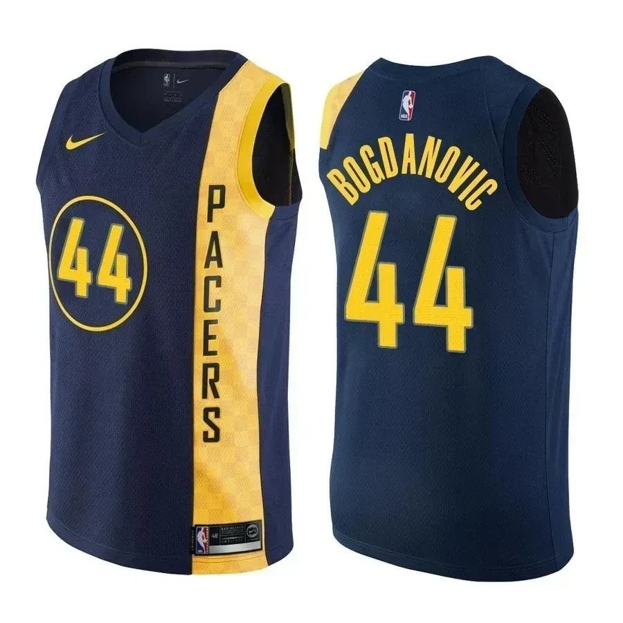 Pacers Bojan Bogdanovic #44 City Edition Navy Basketball Jersey - Adult Unisex