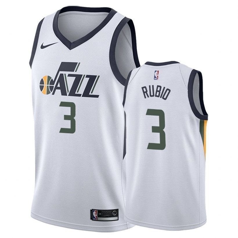 Men's Ricky Rubio 3 Association White Jazz Basketball Jersey