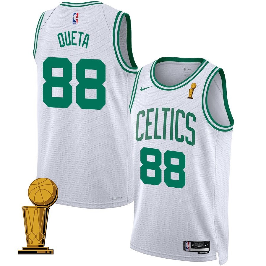 Neemias Queta 88 Boston Celtics 2024 Finals Champions Swingman Jersey Association Edition White