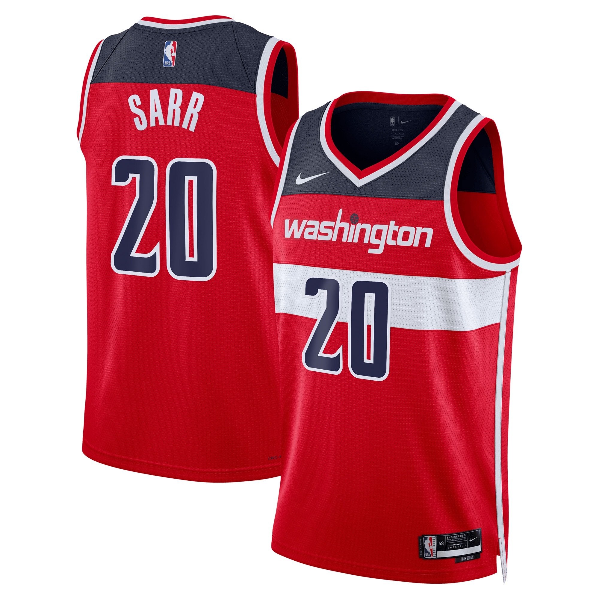 Washington Wizards Icon Swingman Jersey Red Alexandre Sarr Unisex