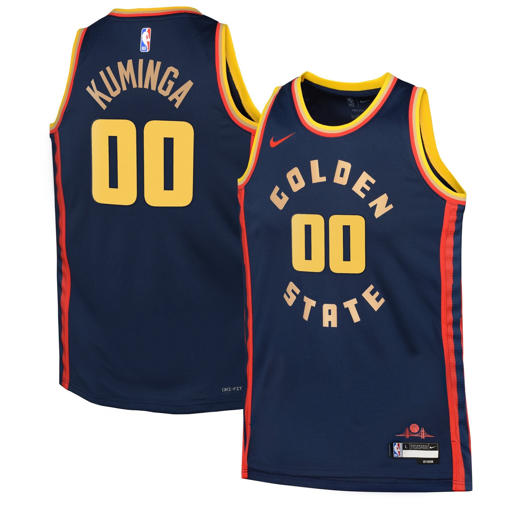 Golden State Warriors City Edition Swingman Jersey 2024 Navy Jonathan Kuminga Youth