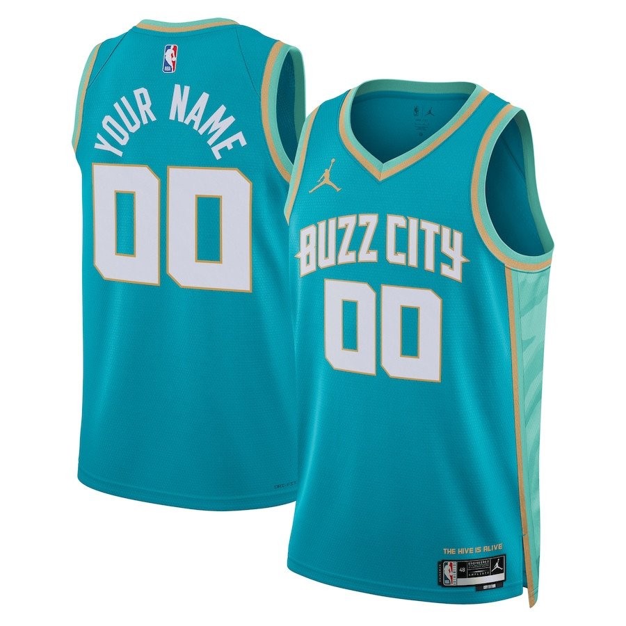 Charlotte Hornets 2023/24 City Edition Swingman Custom Jersey Teal Unisex