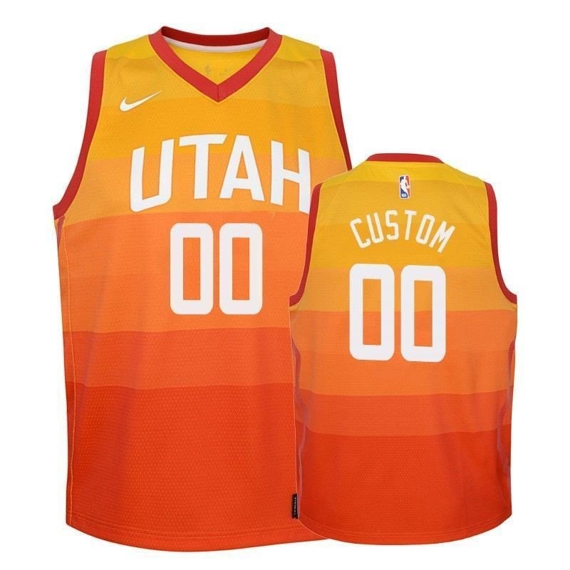 Youth Jazz Custom 00 City Red Multicolor Jersey S-3XL
