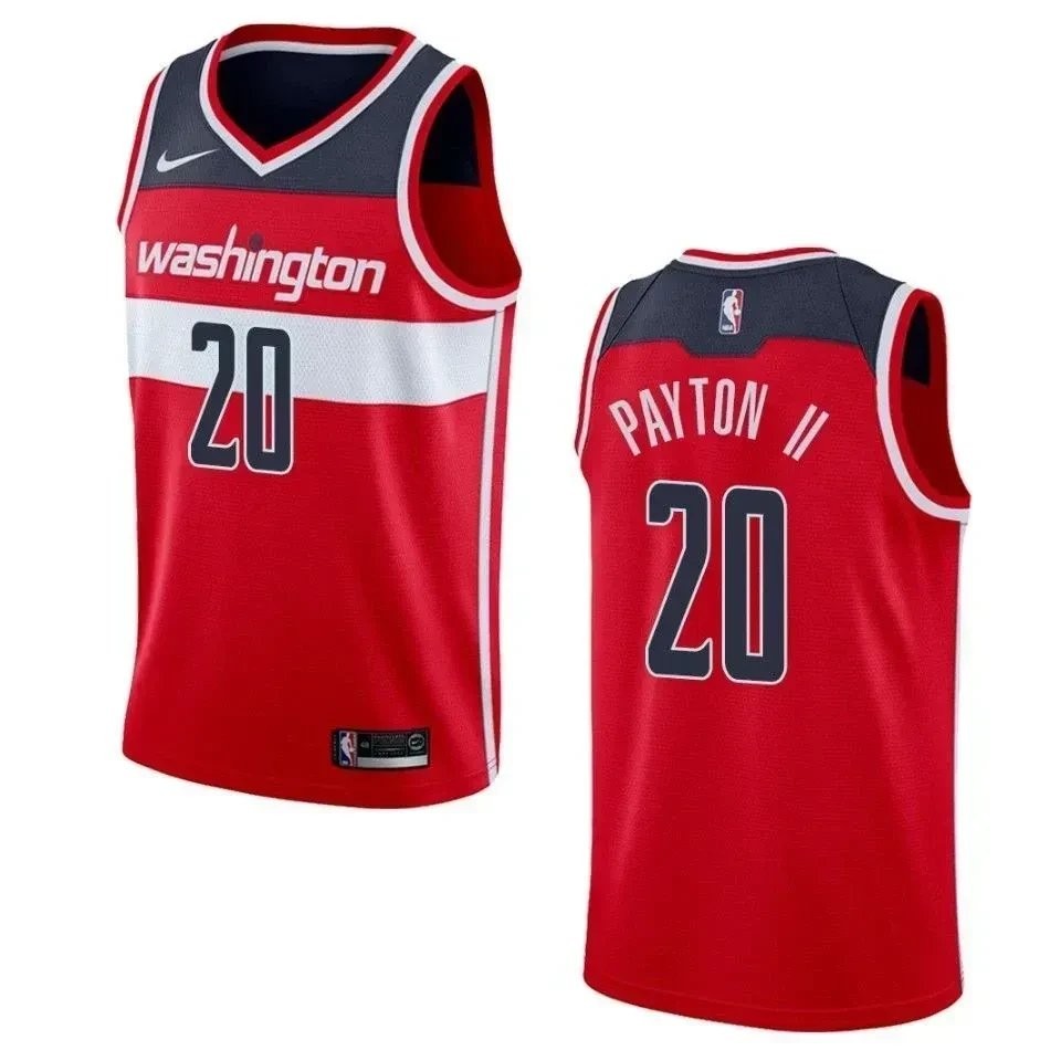 Men's Washington Wizards Gary Payton II Icon Swingman Jersey Red Multi Color