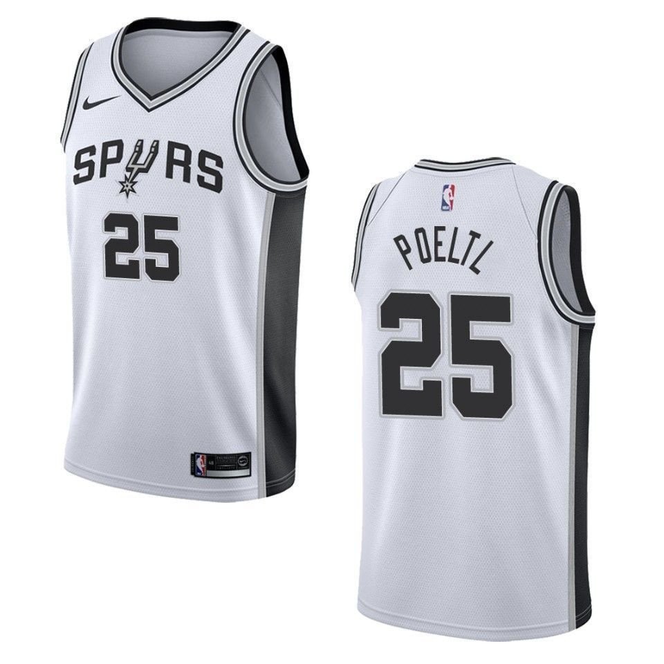 Men's San Antonio Spurs Jakob Poeltl #25 Association Swingman Jersey White