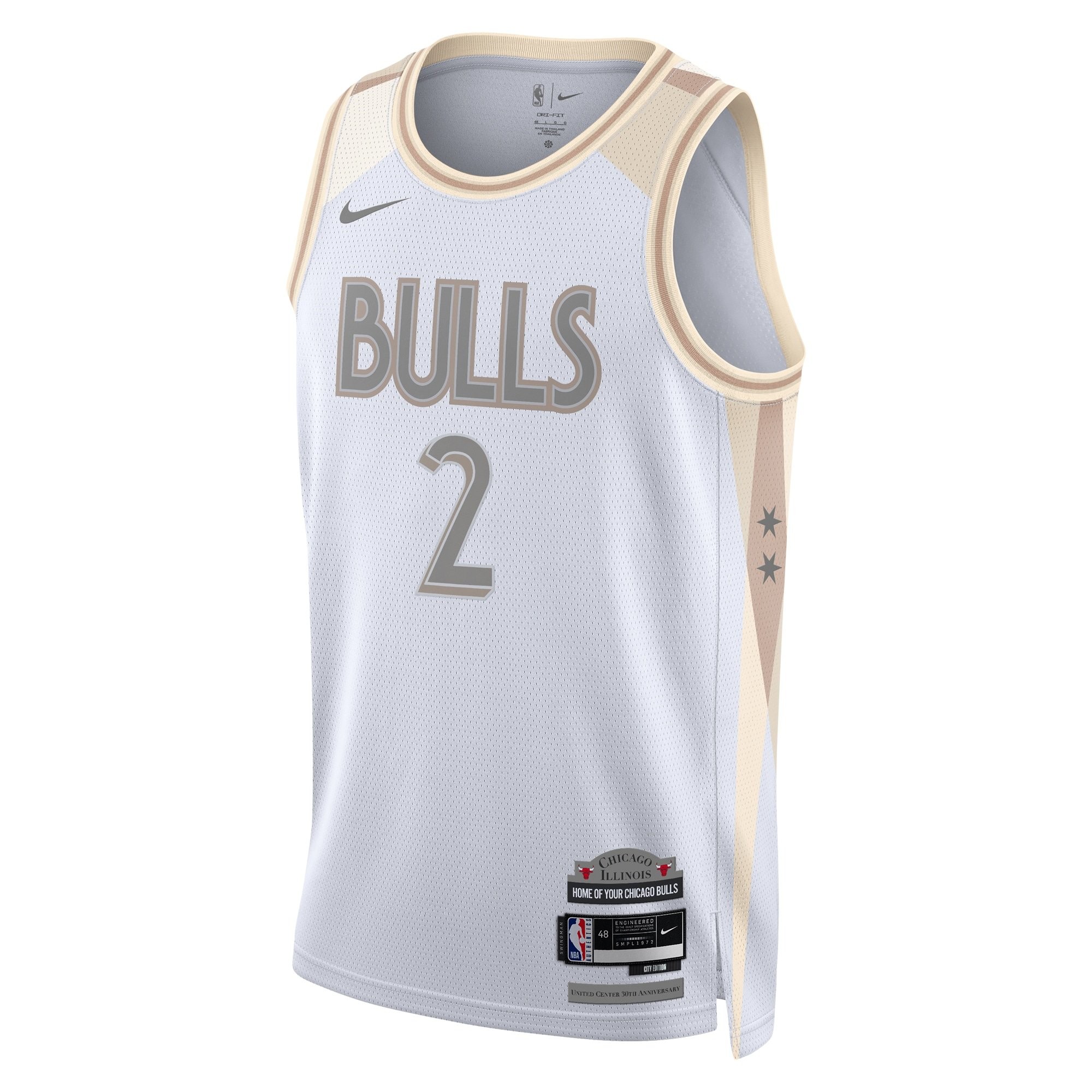 Chicago Bulls City Edition Swingman Jersey 2024 White Lonzo Ball Unisex - Image 2