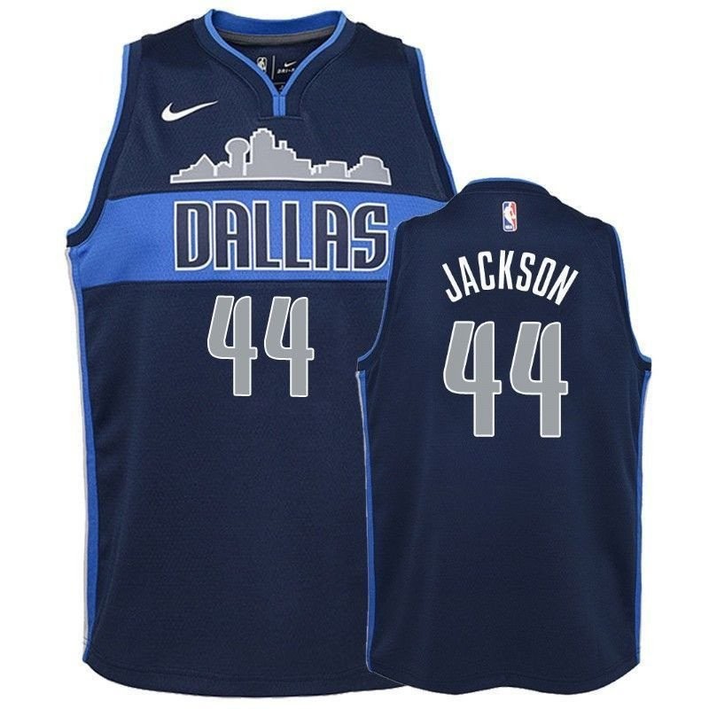 Youth Mavericks Justin Jackson #44 2018-19 State Navy Basketball Jersey Unisex